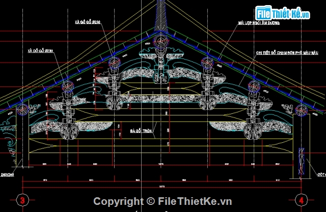 Bản vẽ autocad,file thiết kế đình chùa,đình chùa cổ,chùa Phúc Kiến
